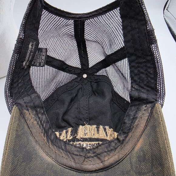 Panama Jack Mens One Size Gray Black Distressed Mesh Trucker Hat Adjustable - Picture 7 of 9